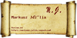 Markusz Júlia névjegykártya